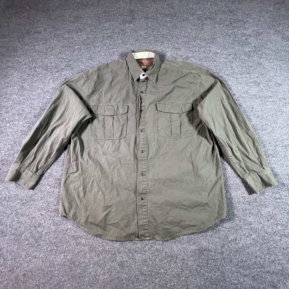 Vintage Magellan Button-Up Shirt Men's 2XL Gray Cotton Workwear Outdoor Travel